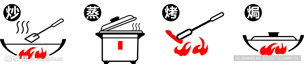 食用方法  矢量 做飯 