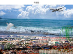 蓝天白云济州岛海景图片