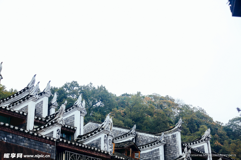 戶外復古徽派建筑