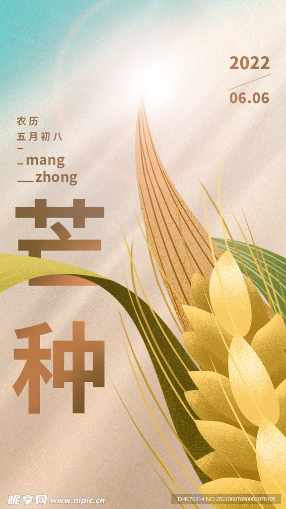 簡約芒種小滿彌散光毛玻璃節氣 