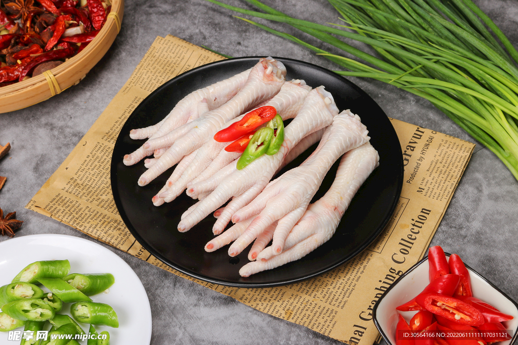 新鮮雞爪食材