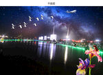 美丽夜景江边山水图片