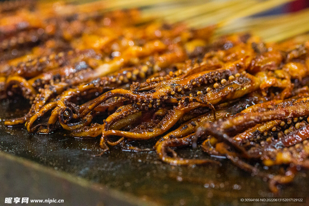 燒烤魷魚美食