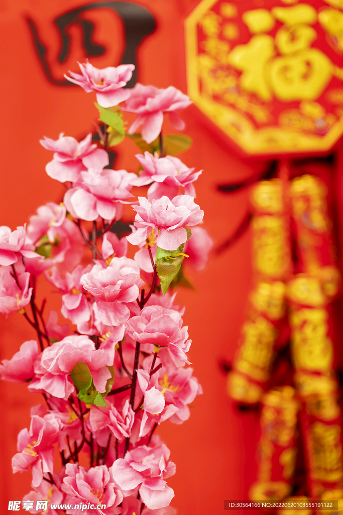 節(jié)日紅色花朵素材