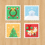 圣诞邮票徽章图案