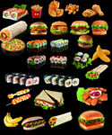 各类汉堡寿司图片