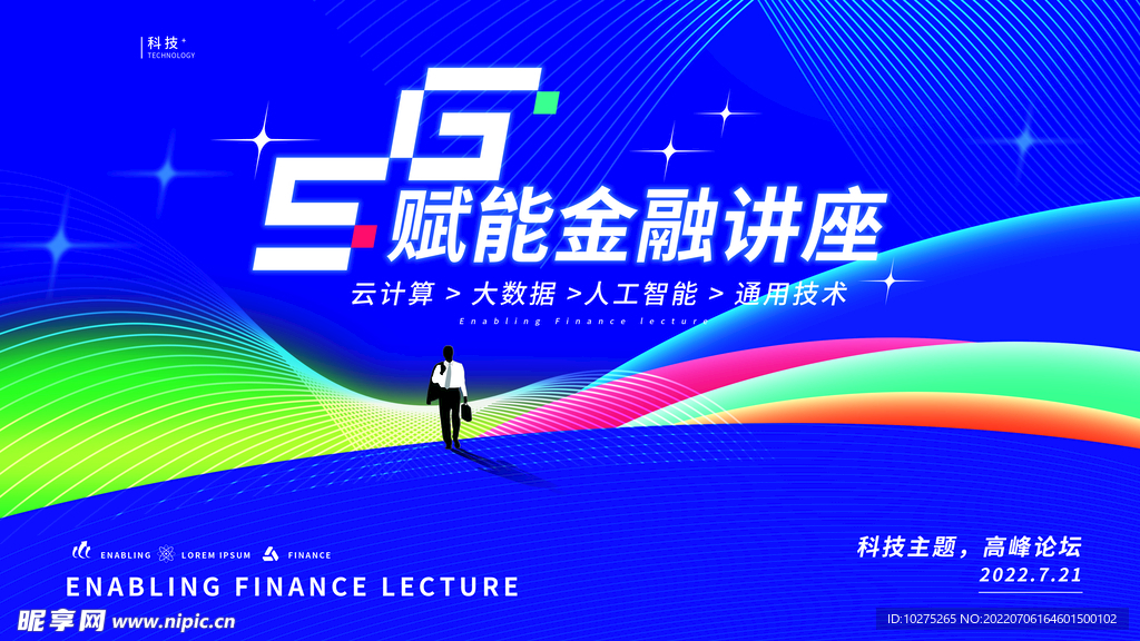 5G赋能金融讲座会议展板