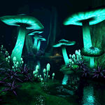 绿色动画蘑菇图案