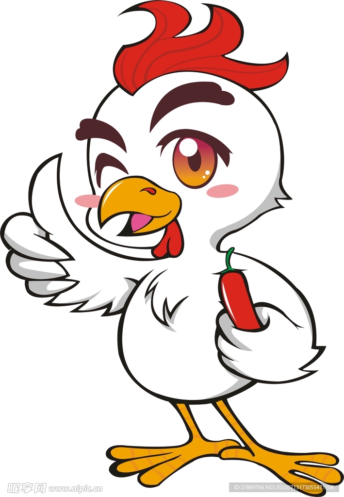 卡通鸡 麻椒鸡 logo 