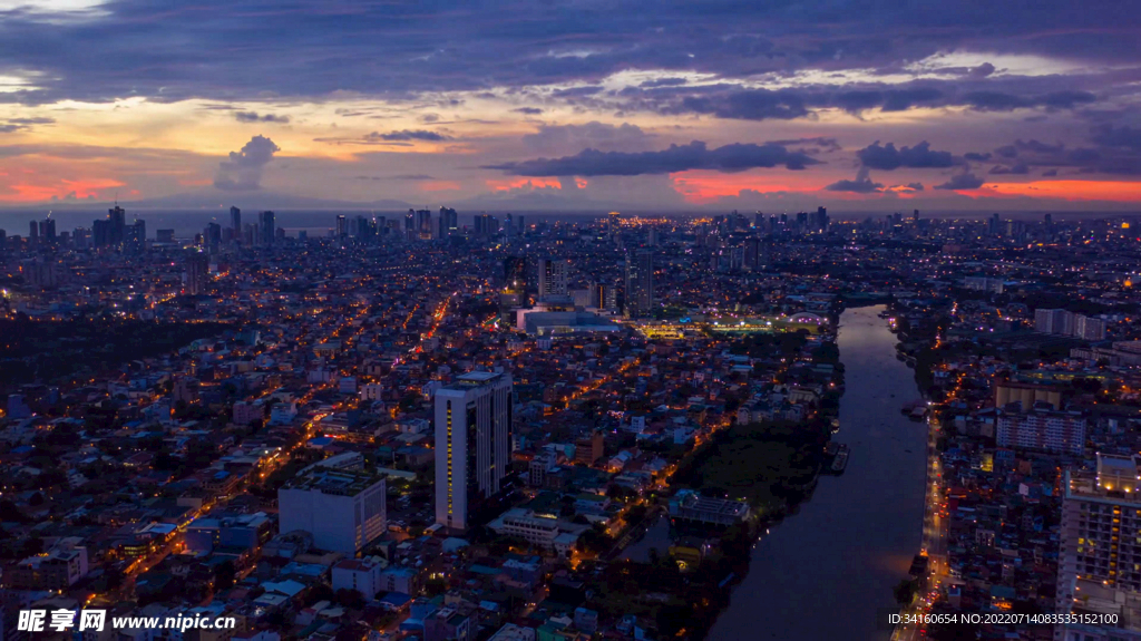 菲律宾曼达卢永市航拍4K超清