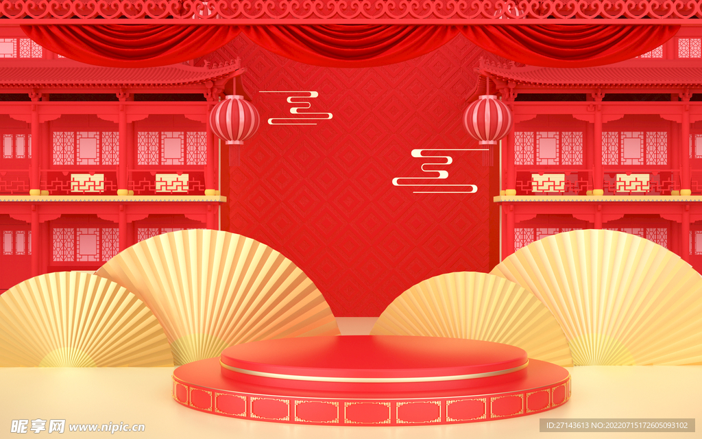 红色舞台背景图