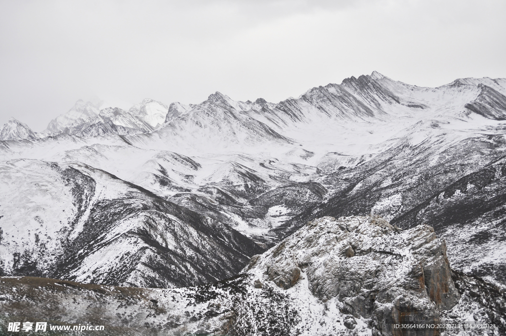 戶外冬季雪山山脈