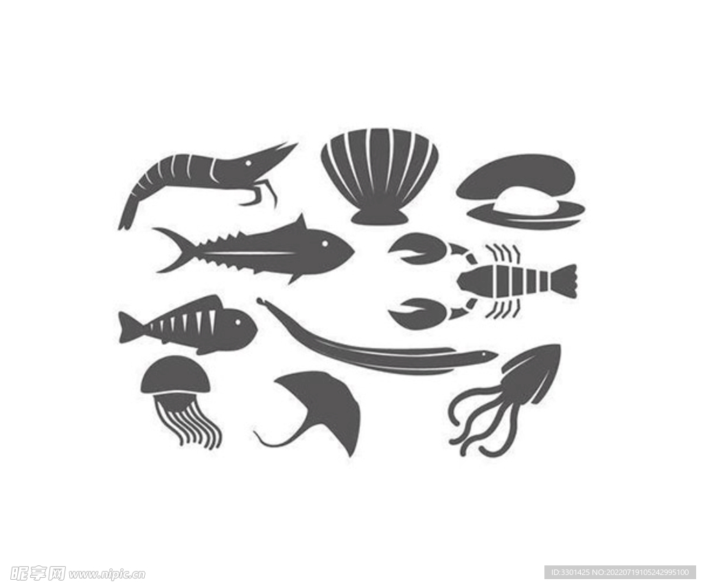 海洋动物剪影 
