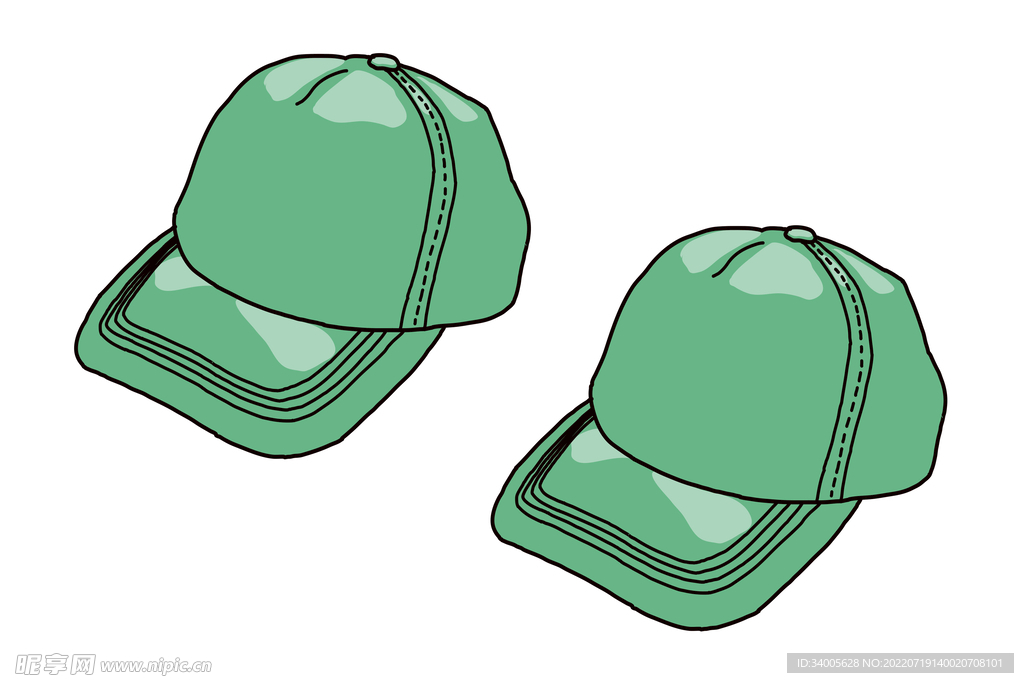 蓝绿色帽子