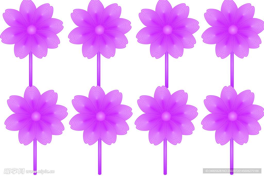 紫色带线多页花