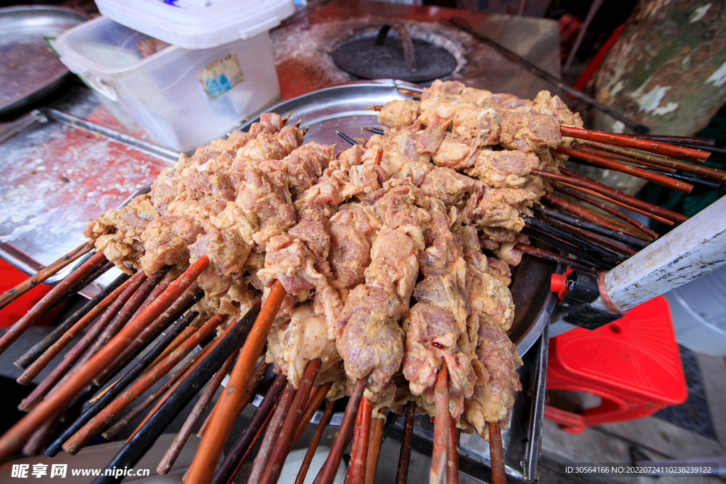 竹簽肉燒烤食材