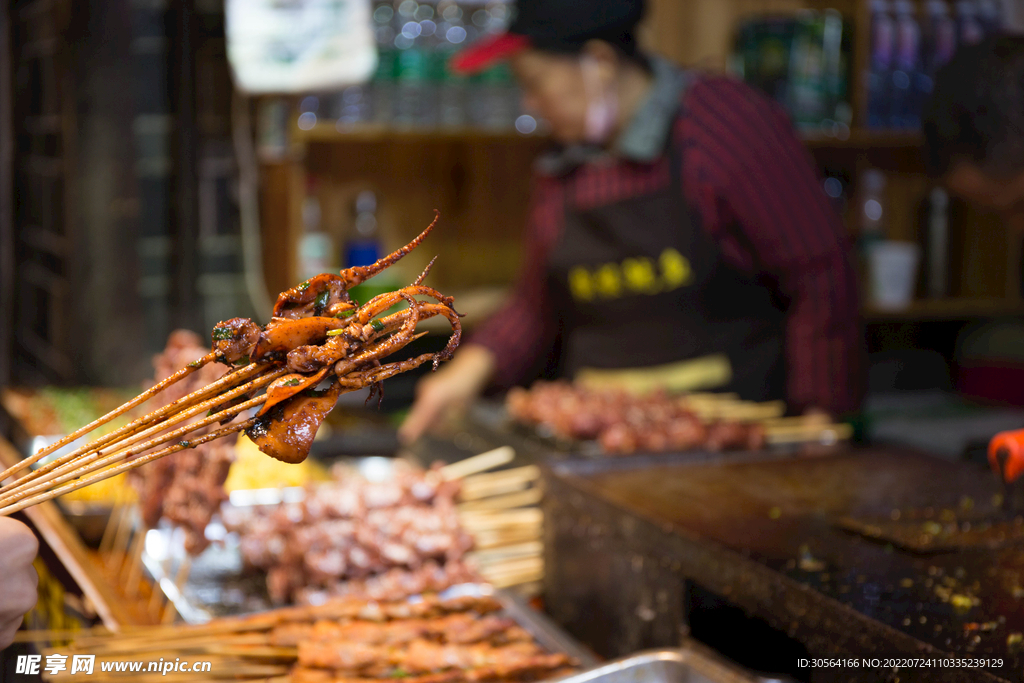 燒烤魷魚美食