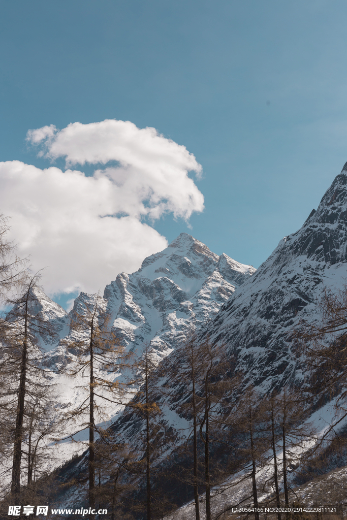 戶外冬季雪山山脈