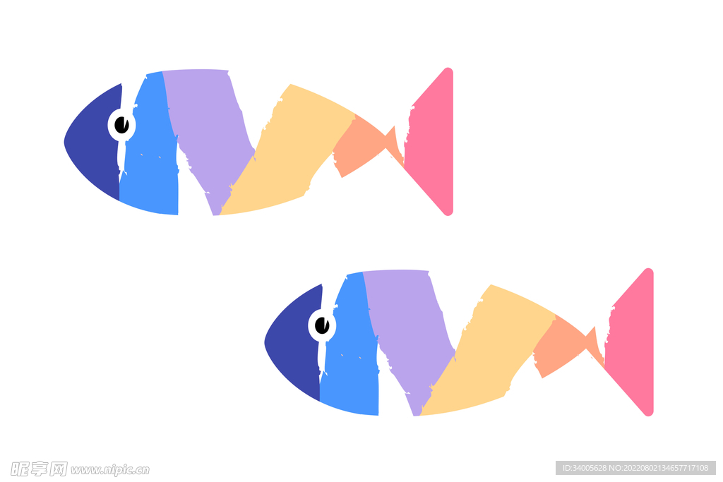 紫色抽象鱼