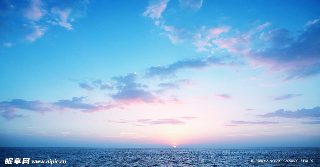 藍天 夕陽 海洋