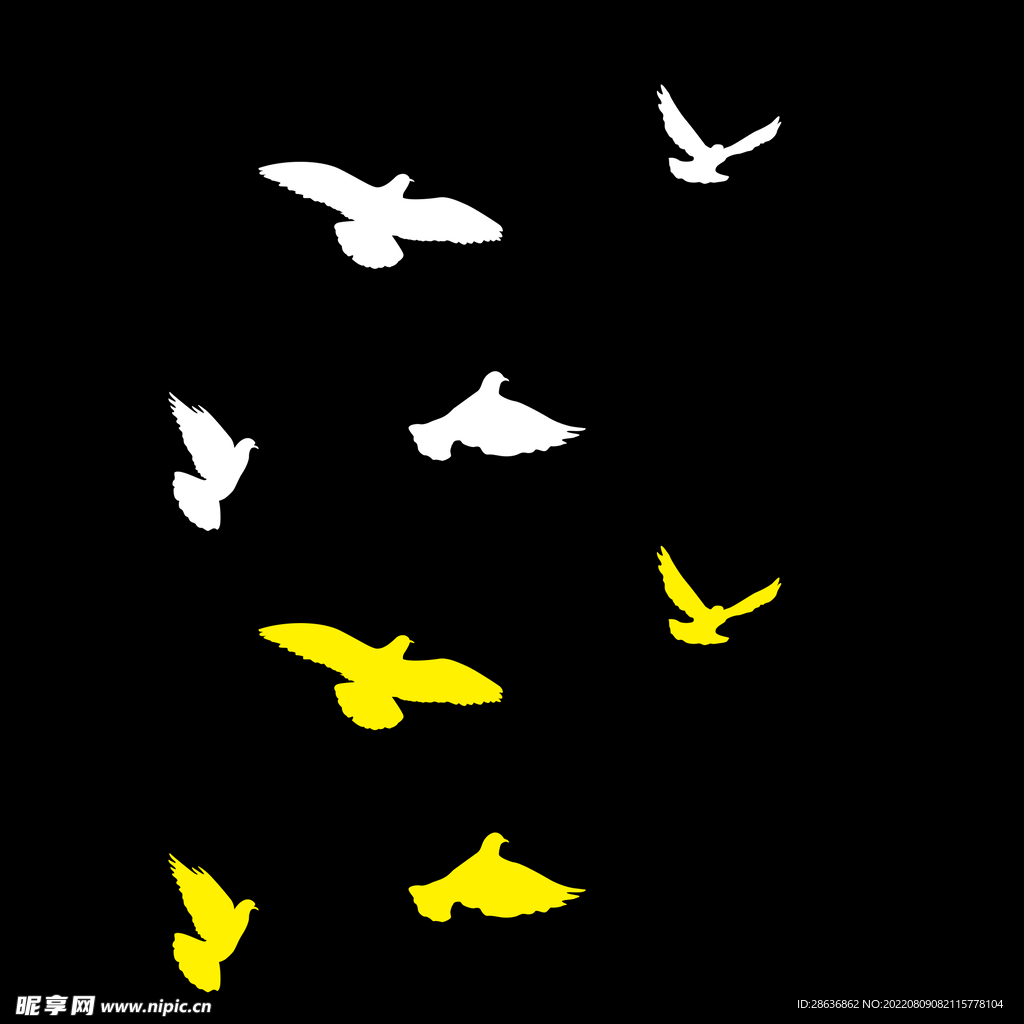 飞翔的和平鸽手绘设计图