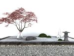 庭院景观小品枯山水石3d模型