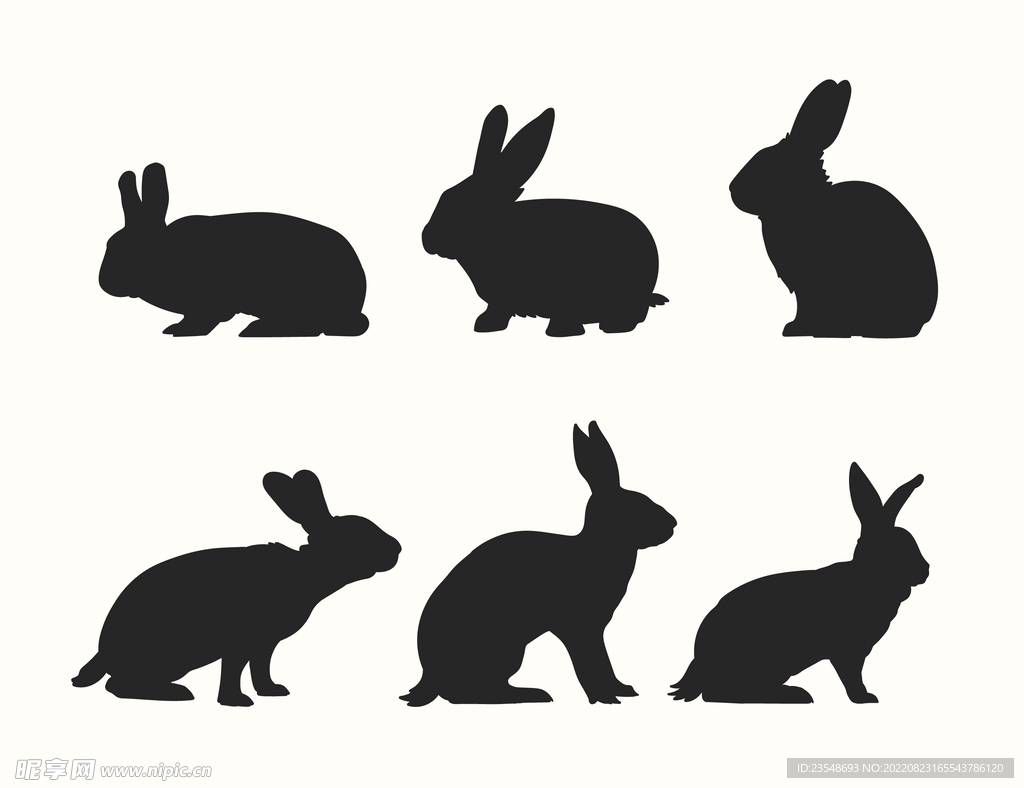 兔子剪影