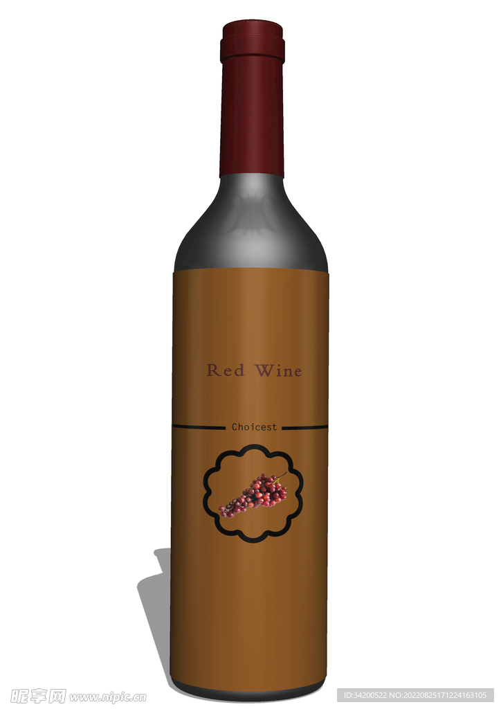 3D红酒酒瓶样机