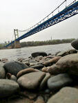 铁桥 黄河 石滩 