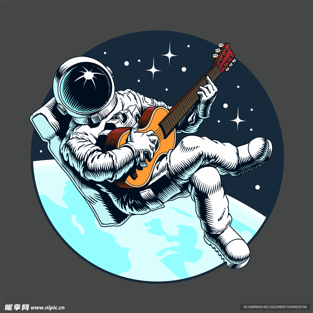 宇航员弹吉他