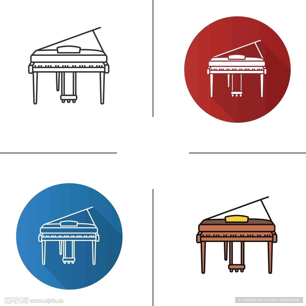ai矢量钢琴图标logo