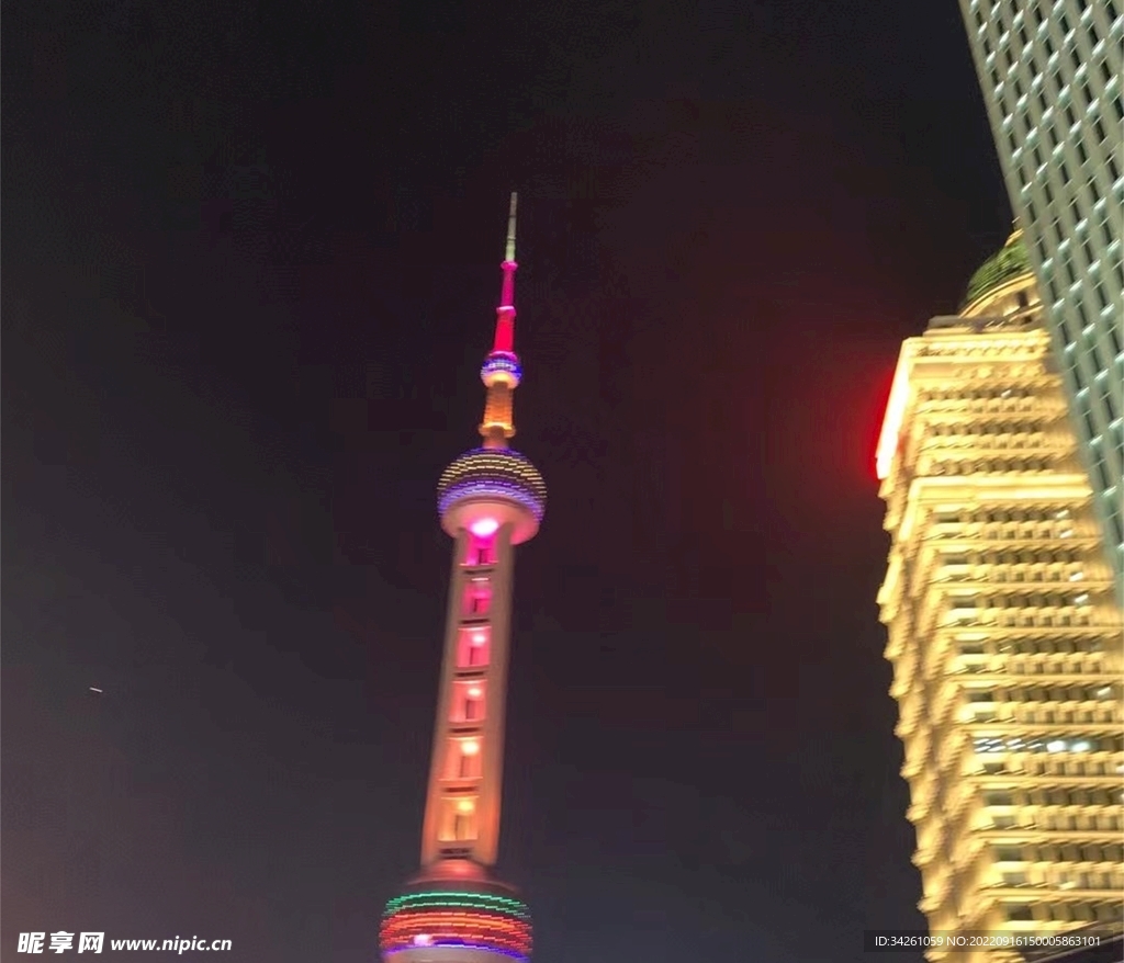 上海东方明珠塔夜景