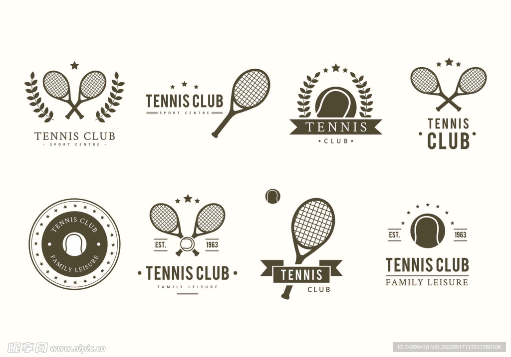 矢量网球图标logo