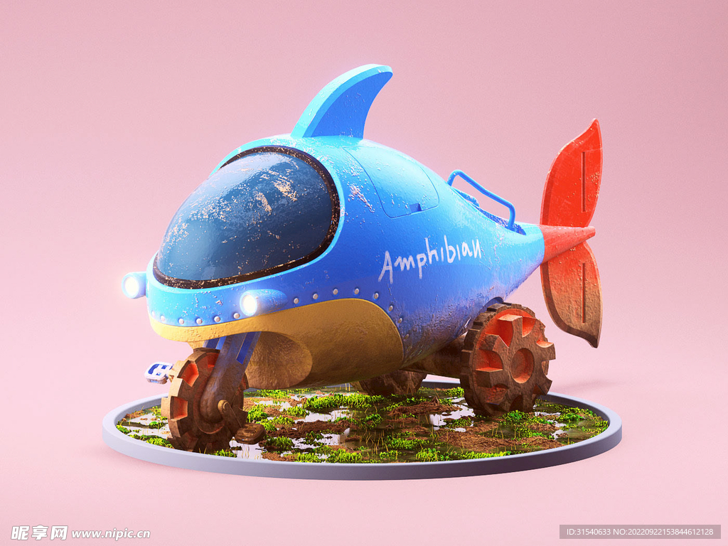 C4D创意海豚飞机