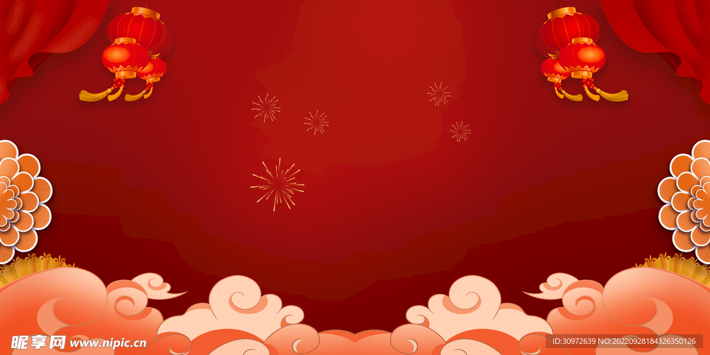 紅色喜慶中國(guó)風(fēng)新年背景
