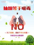 吸烟有害健康禁止吸烟提示海报