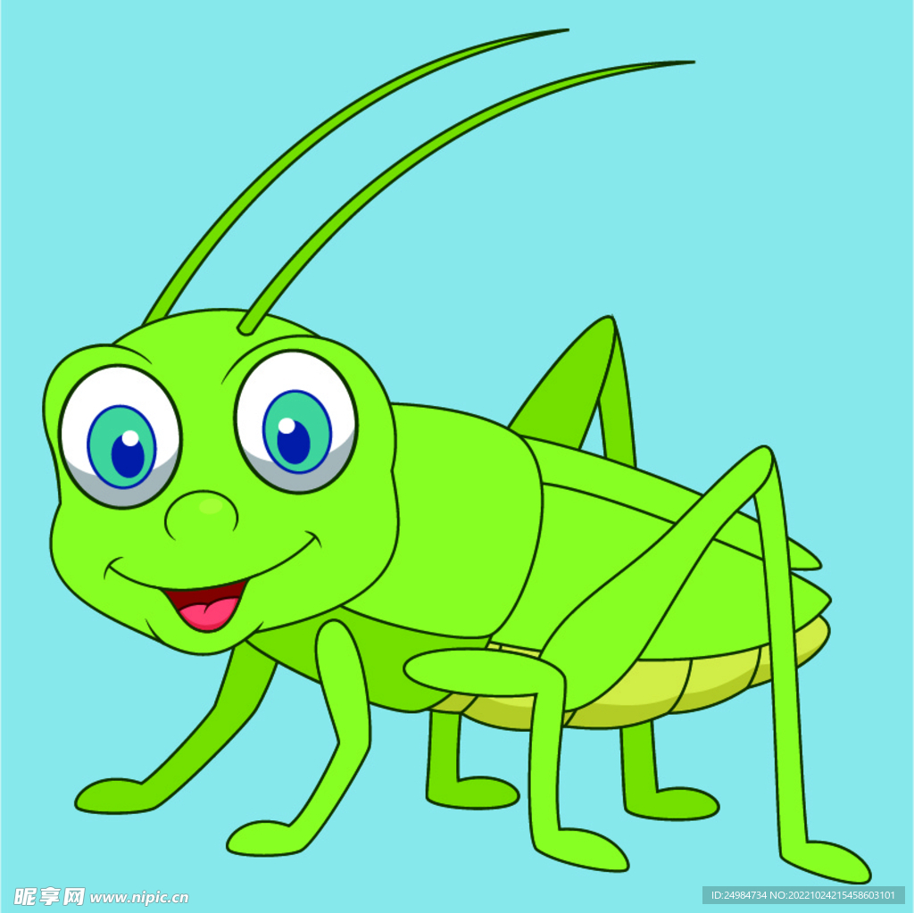 蚂蚱蝗虫矢量素材插画