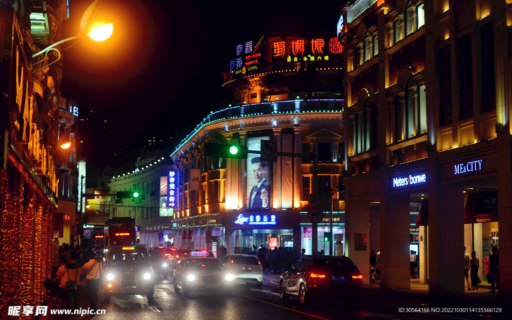 夜晚城市建筑