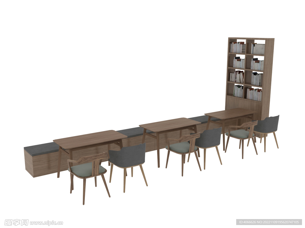 书柜椅子3d模型