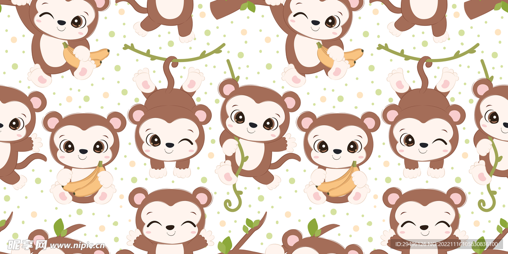 可爱猴子插画