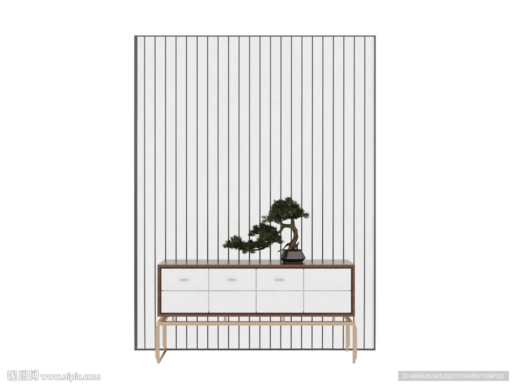屏風植物柜3d模型