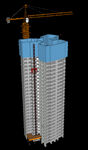 施工建筑 爬架技术 塔吊方案