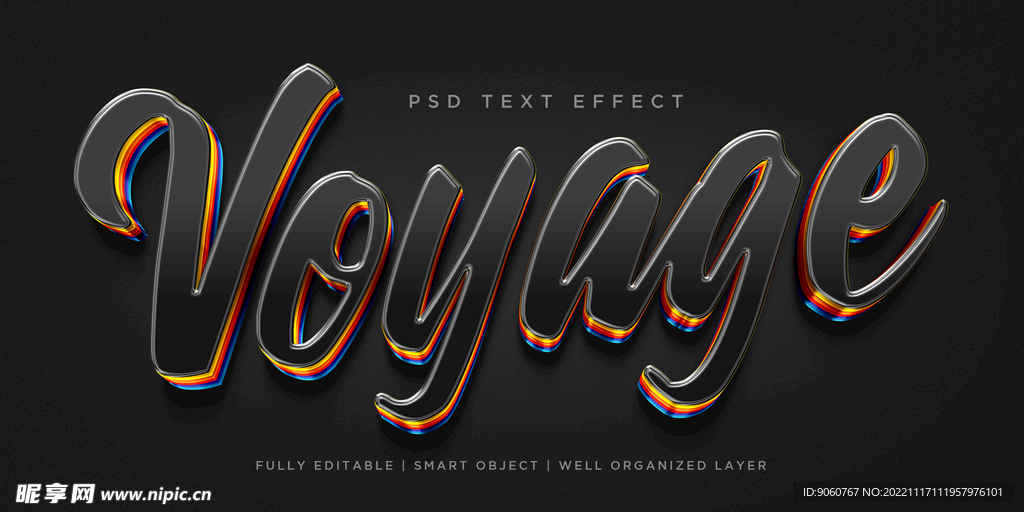 3D立体字质感炫酷透明玻璃图片