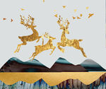 麋鹿金山装饰画图片