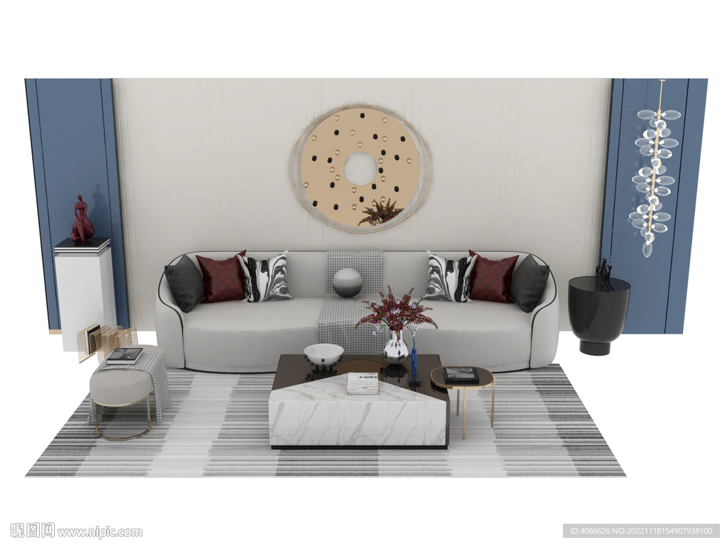 客廳沙發(fā)3d模型