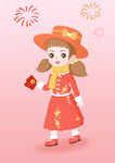 新年小女孩