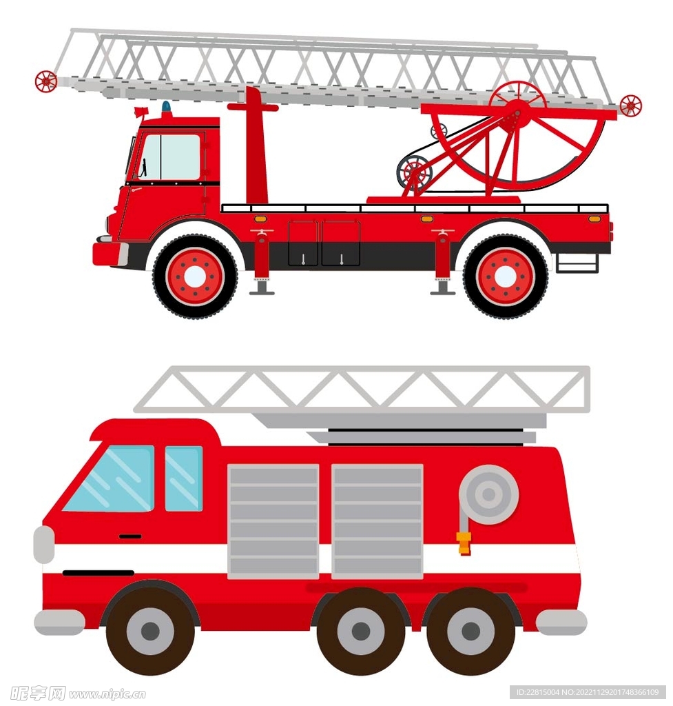 矢量消防車  貼紙