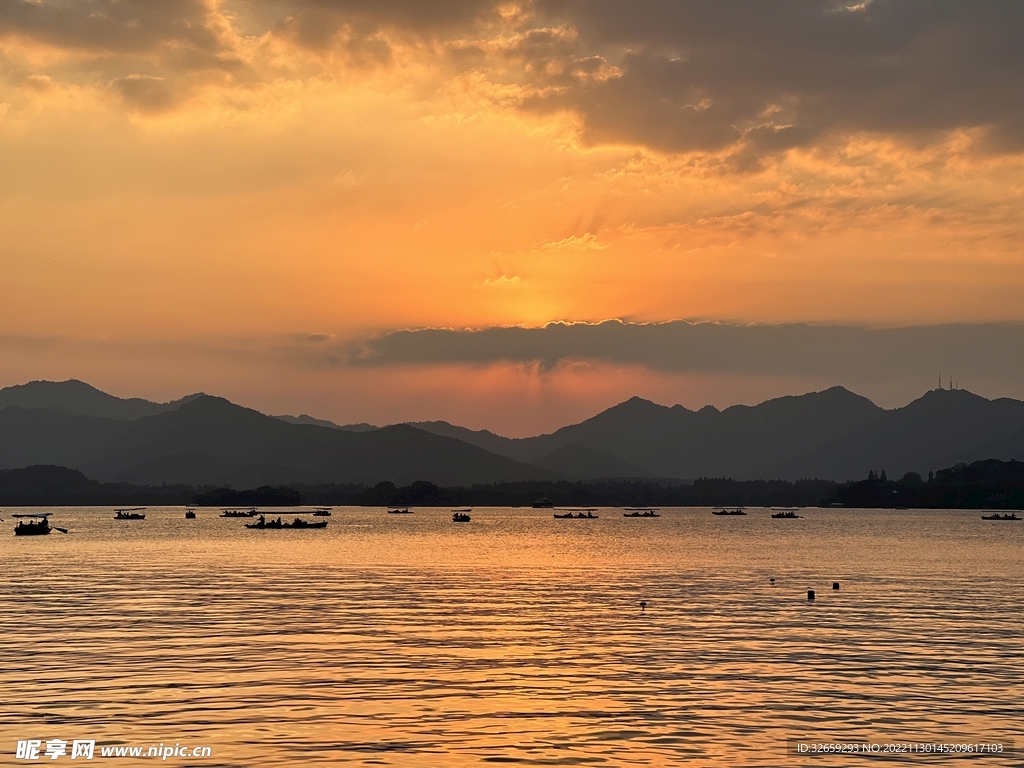 西湖 日落