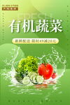 有机蔬菜绿色生活海报水滴蔬菜 