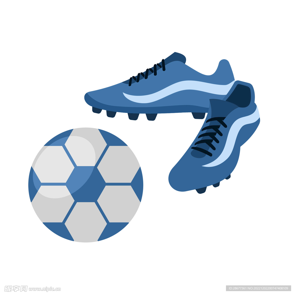 足球和球鞋插画
